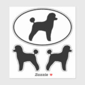 Jouet Poodle Silhouettes Chien race Vinyl Sticker  (Feuille)