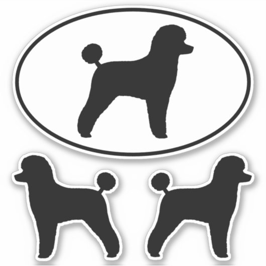 Jouet Poodle Silhouettes Chien race Vinyl Sticker  (Devant)