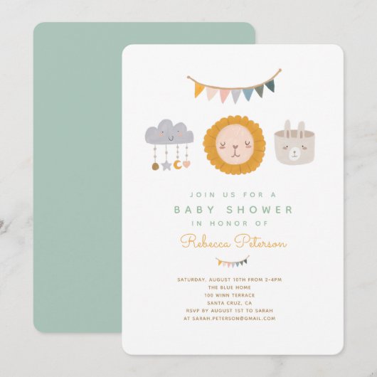 Jouets Baby showers pour bébés mignons Invitation (Devant / Derrière)