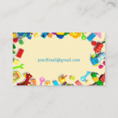 Jouets colorés Babysitting Cartes de visite (Dos)