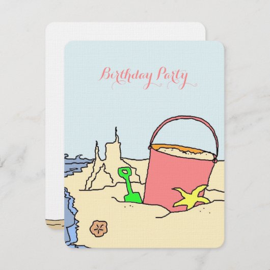 Jouets de fête de plage Invitation de fête d'anniv (Devant / Derrière)