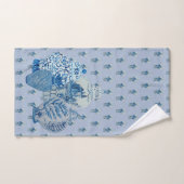 Jouets de gingembre bleu clair et blanc (Serviette à main)