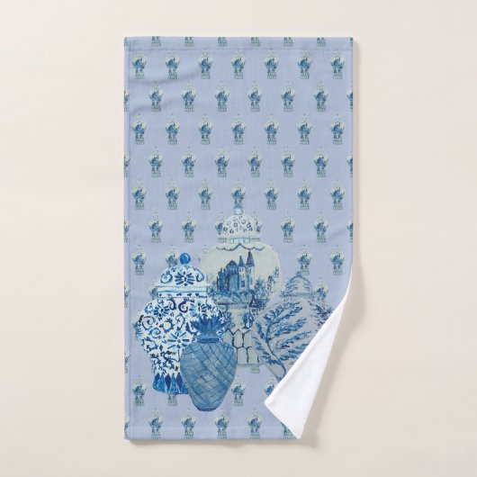 Jouets de gingembre bleu clair et blanc (Serviette à main)