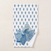 Jouets de gingembre bleu et blanc (Serviette à main)