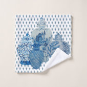Jouets de gingembre bleu et blanc (Gant de toilette)