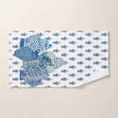 Jouets de gingembre bleu et blanc (Serviette à main)