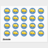 Jouets Jaune Autocar Anniversaire Sticker Merci (Feuille)
