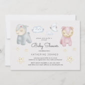 Jouets Pastel Plush Et Étoiles Invitation Baby sho (Devant)