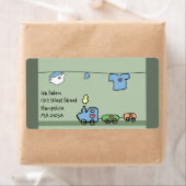 Jouets pour bébés - étiquette baby shower pour gar (En situation)