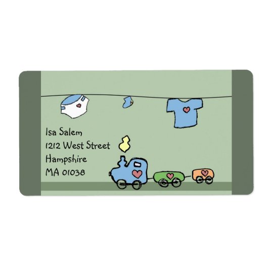 Jouets pour bébés - étiquette baby shower pour gar (Devant)