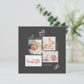 Jouets Rose Pâle Remerciements Carte Naissance Fil (Debout devant)