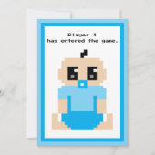 Joueur 3 Entré Dans Le Jeu Baby Boy Faire-part (Devant)