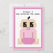 Joueur 3 Entré Jeu Bébé Fille Carte d'arrivée (Devant)