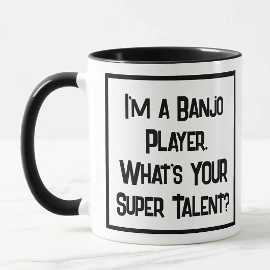 Joueur Banjo Super Talent. Mug à café à deux tons