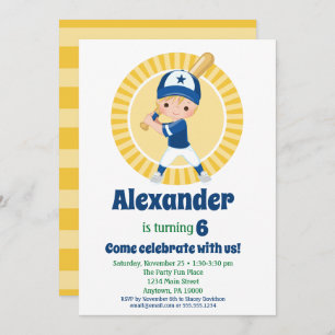 Joueur de baseball - Blonde Boys Invitation Annive