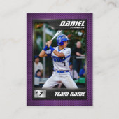Joueur de baseball de la carte de baseball violet (Devant)