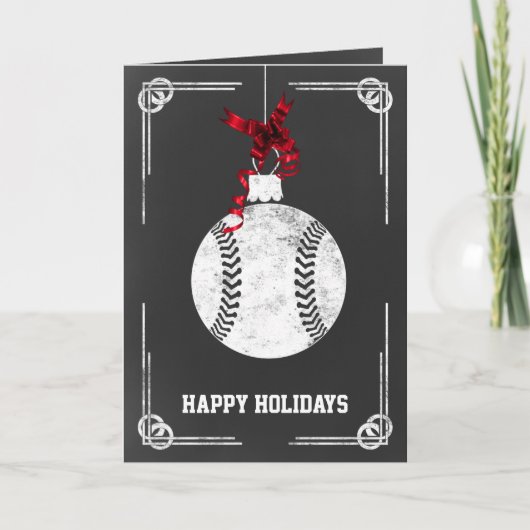 joueur de baseball de tableau noir Cartes de Noël (Devant)
