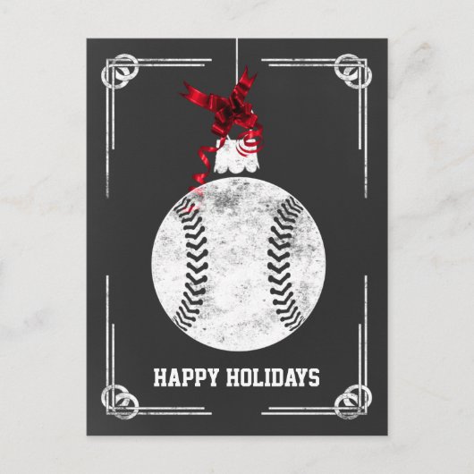 joueur de baseball de tableau noir Cartes de Noël (Devant)