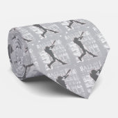 Joueur de baseball gris et blanc Design cravate (Roulé)