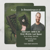 Joueur de baseball Invitation Memorial Service (Devant / Derrière)