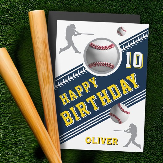 Joueur de baseball moderne Carte d'anniversaire à 