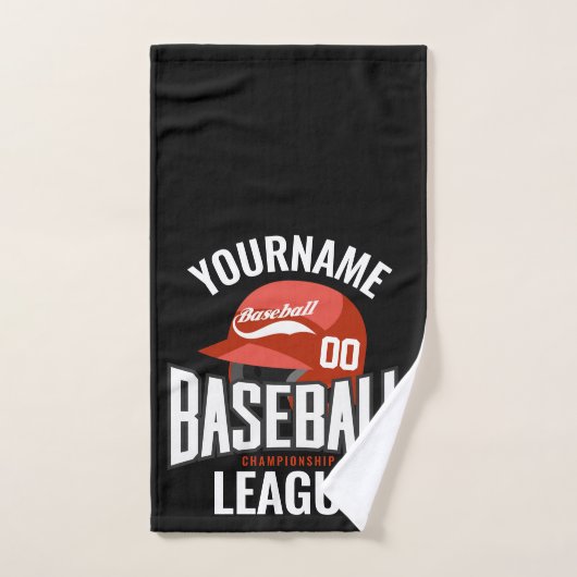 Joueur de baseball personnalisé NOM Équipe Champ C (Serviette à main)