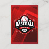 Joueur de baseball rouge et noir Carte photo de tr (Dos)