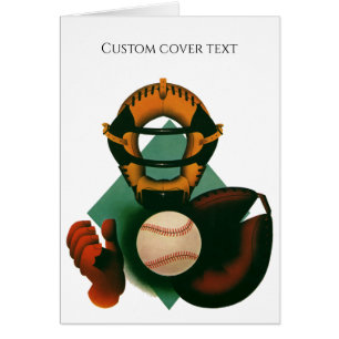 Joueur de baseball vintage, receveur avec gant