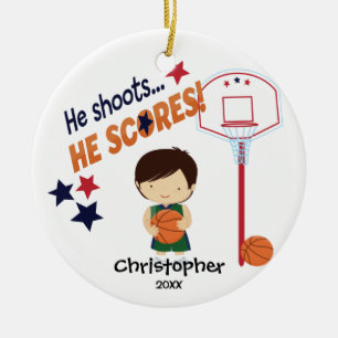 Joueur de basket-ball mignon Ornement de Noël Spor