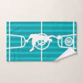 Joueur de basket-ball monogramme sur Green Blue Co (Serviette à main)
