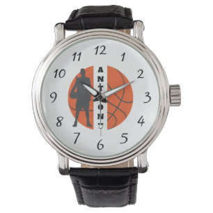 Joueur de basket-ball Montre en cuir personnalisée