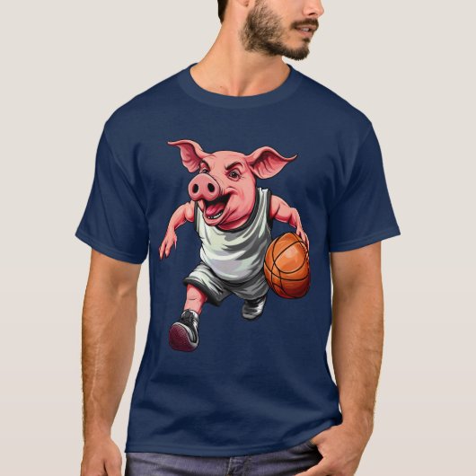 Joueur de basket-ball Pig T-Shirt (Devant)