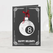 joueur de billard de tableau noir Cartes de Noël (Devant)