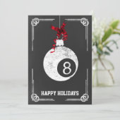 joueur de billard de tableau noir Cartes de Noël (Debout devant)