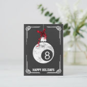 joueur de billard de tableau noir Cartes de Noël (Debout devant)