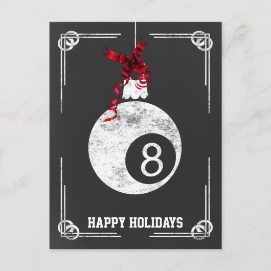 joueur de billard de tableau noir Cartes de Noël (Devant)