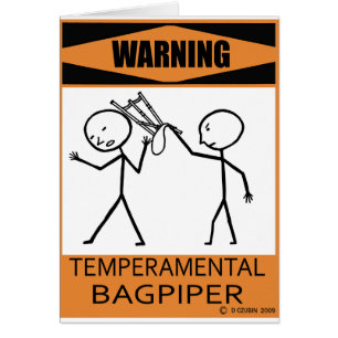 Joueur de cornemuse capricieux d'avertissement