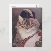 Joueur de cornemuse chat briefkaart (Voorkant / Achterkant)