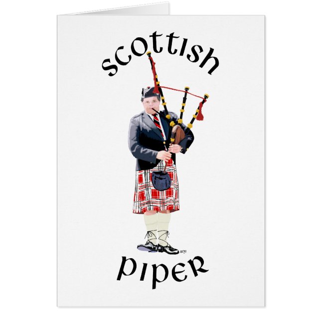 Joueur de cornemuse en kilt rouge (Devant)