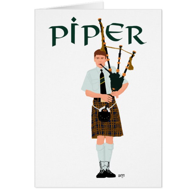 Joueur de cornemuse - Kilt marron (Devant)