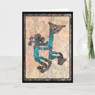 Joueur de flute Petroglyph avec Merci d'accompagne