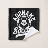 Joueur de football AJOUTER LE NOM Équipe de footba (Gant de toilette)