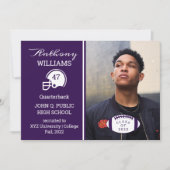 Joueur de football - Faire-part d'obtention d'un d (Devant)