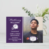 Joueur de football - Faire-part d'obtention d'un d (Debout devant)