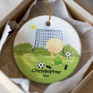 Joueur de football mignon Sport Ornement de Noël