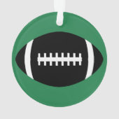 Joueur de football noir et vert Ornement de Noël (dos)