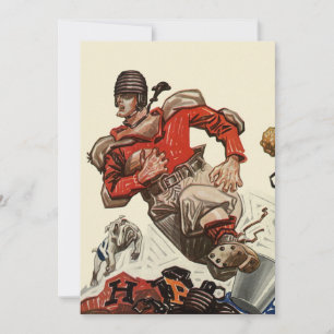 Joueur de football sportif vintage avec Invitation