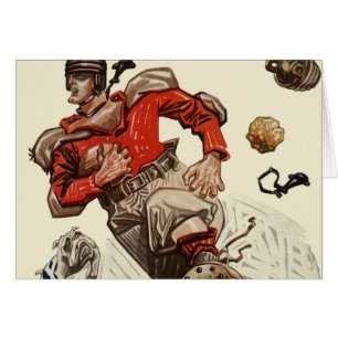 Joueur de football sportif vintage et mascotte de 