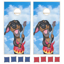 Joueur de guitare mignon Dachshund