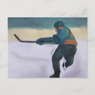 Joueur de hockey, carte postale